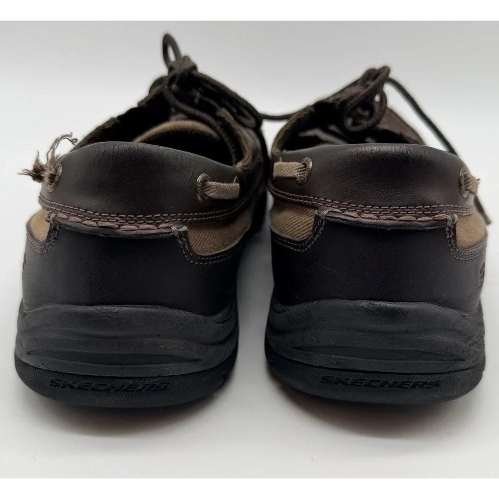 Skechers Shoes Men's Sz 11 Brown Expected Gembel Relaxed Fit Leather Boat Memory